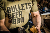 Bullets Beer & BBQ shirt-Military Green